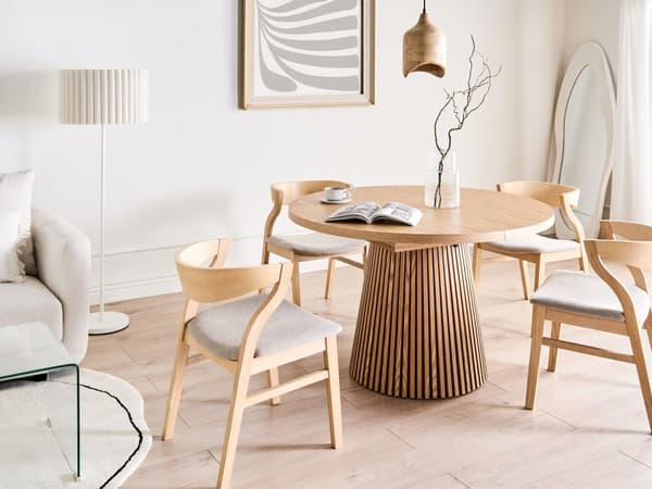 Spisebord med Brun MDF-topp Ben Uttrekkbart Moderne Industriell Stil