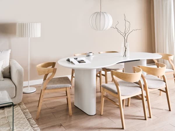 Spisebord Hvit MDF-topp Moderne Industriell Stil