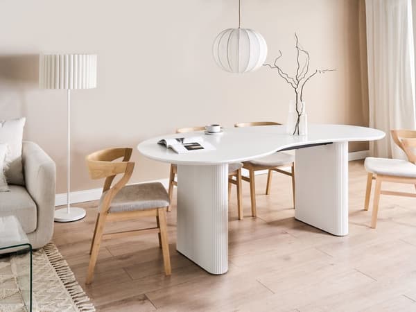 Spisebord Hvit MDF-topp Moderne Industriell Stil