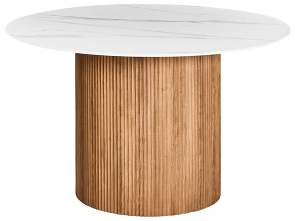 Spisebord Hvit Marmor MDF Topp Moderne Industriell Stil