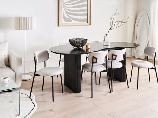 Spisebord Svart MDF-topp Moderne Industriell Stil