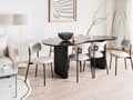 Miniatyrbilde 4 av 10: Spisebord Svart MDF-topp Moderne Industriell Stil