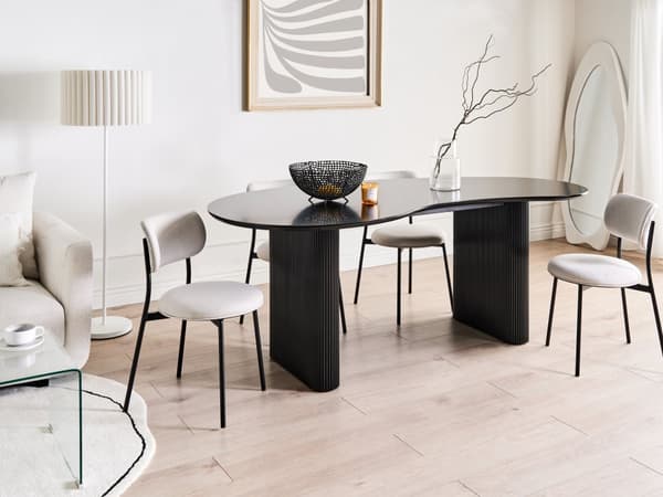 Spisebord Svart MDF-topp Moderne Industriell Stil