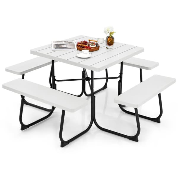 Picknickbord, 67x67x30 tum, Vit