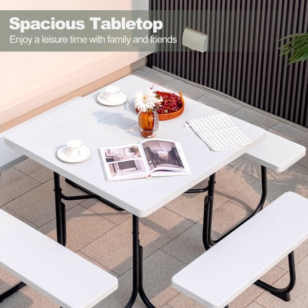 Picknickbord, 67x67x30 tum, Vit