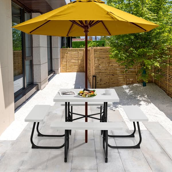 Picknickbord, 67x67x30 tum, Vit