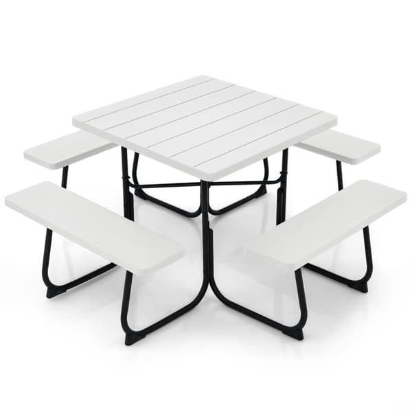 Picknickbord, 67x67x30 tum, Vit
