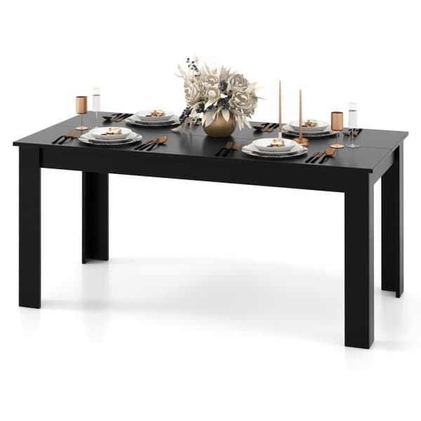 Köksbord, 160x80x76 cm, Svart