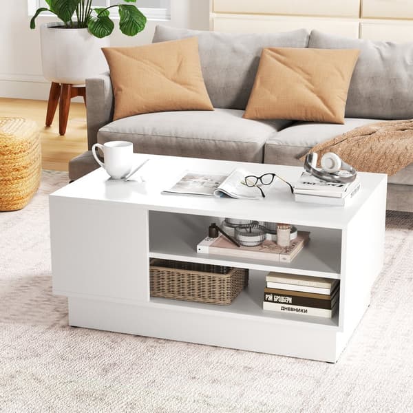 Kaffebord, 86x56x41 cm, Vit