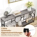 Miniatyrbillede 1 af 7: Konsolbord, 180x30x80 cm, Rustikt brun og sort