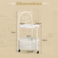 Miniatyrbild 4 av 8: Mobil Glas Kaffebord, 40x36.5x71 cm, Transparent Guld/Vit