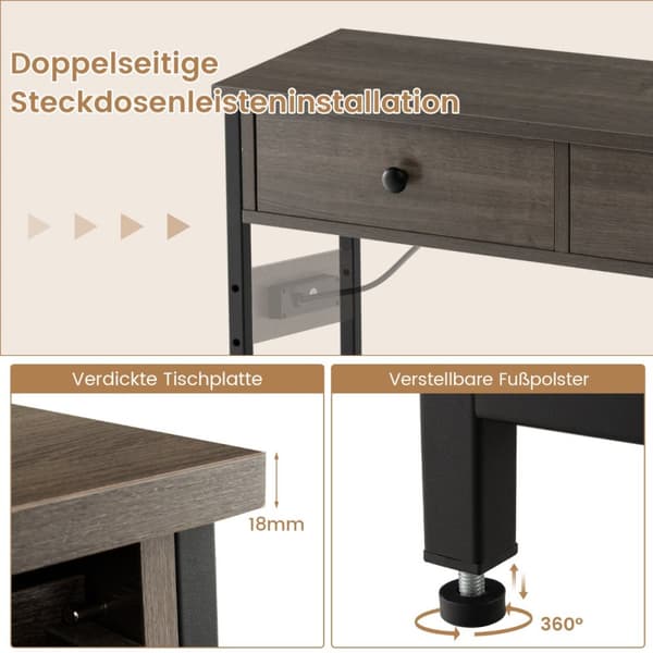 Konsolbord, 81x30x81 cm, Brun