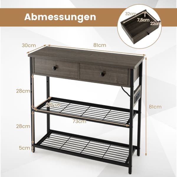 Konsolbord, 81x30x81 cm, Brun