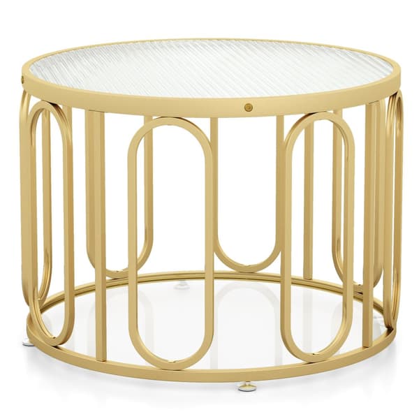 Soffbord, 24x24x17,5 tum, Guld