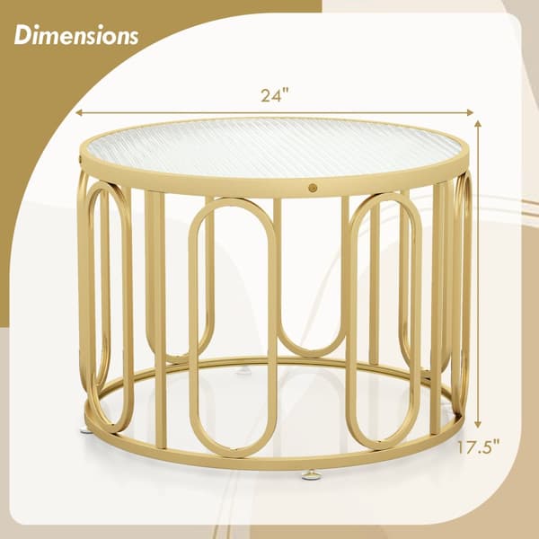 Soffbord, 24x24x17,5 tum, Guld