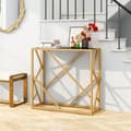 Miniatyrbillede 2 af 8: Indgangsbord, 31,5x12x29,5 tommer, Sort Guld