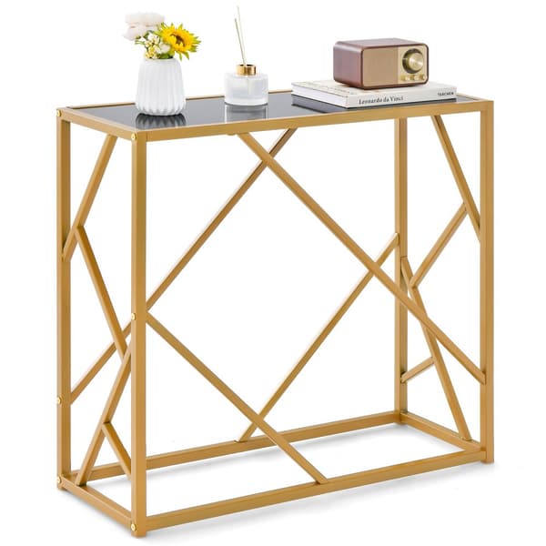 Indgangsbord, 31,5x12x29,5 tommer, Sort Guld