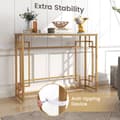 Miniatyrbillede 8 af 8: Konsolbord, 43,5"x12"x32", Hvid og Guld