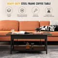 Miniatyrbild 5 av 8: Kaffebord, Industriell med 2 hyllor, 110x60x48 cm, Svart