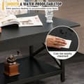 Miniatyrbild 6 av 8: Kaffebord, Industriell med 2 hyllor, 110x60x48 cm, Svart