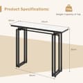 Miniatyrbillede 4 af 8: Konsolbord, 110cm Faux Marmor Konsolbord med Stærke Metalben-Sort, 43.5"x12"x32", Hvid + Guld