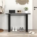 Miniatyrbillede 5 af 8: Konsolbord, 110cm Faux Marmor Konsolbord med Stærke Metalben-Sort, 43.5"x12"x32", Hvid + Guld