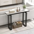 Miniatyrbillede 6 af 8: Konsolbord, 110cm Faux Marmor Konsolbord med Stærke Metalben-Sort, 43.5"x12"x32", Hvid + Guld