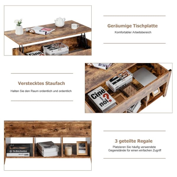 Kaffebord, 104,5x49,5x48,5 cm, Brun