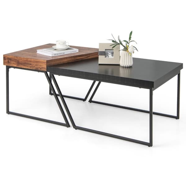 Sidobord, 120x60x46 cm, Svart och Brun