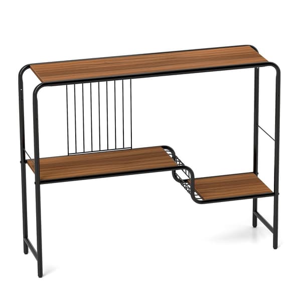 Konsolbord, 39x11x31 tum, Valnöt & Svart