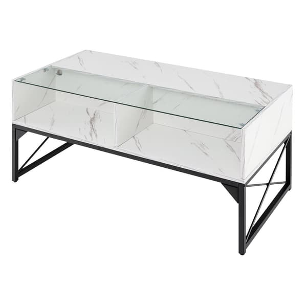 Centrebord, 105x55x50 cm, Hvid/Sort