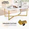 Miniatyrbillede 8 af 8: Kaffebord, 107x61x46 cm, Hvid+Guld