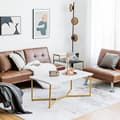 Miniatyrbillede 2 af 8: Kaffebord, 107x61x46 cm, Hvid+Guld