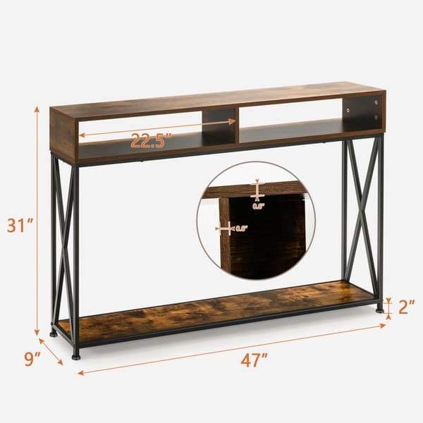 Konsolbord, 47x9x31 tum, Brun