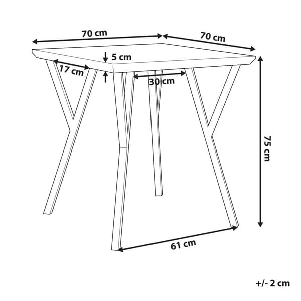 BRAVO matbord Mörkbrunt 70 cm 70 cm Lumarko!