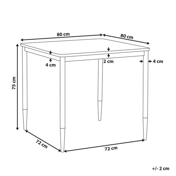 SHALFORD Matbord Svart 80 cm 80 cm Lumarko!
