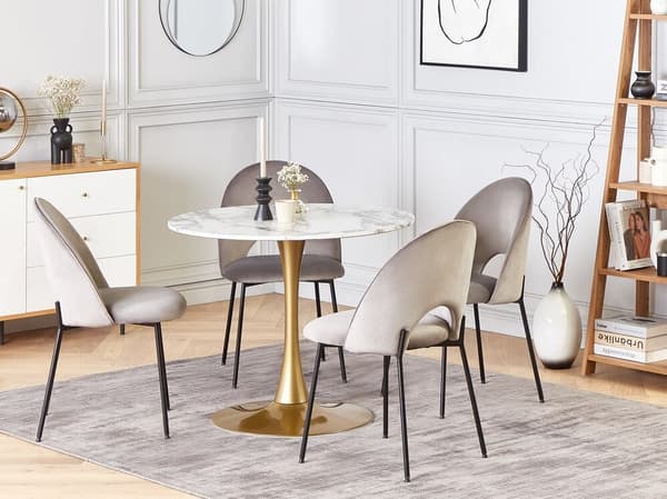 BOCA Matbord Vit Marmor 90 cm 90 cm Lumarko!