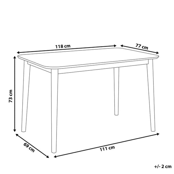 MODESTO Matbord Grått 118 cm 77 cm Lumarko Trä!
