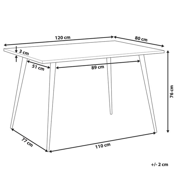 SANTIAGO matbord Grå betongeffekt 120 cm 80 cm Lumarko!