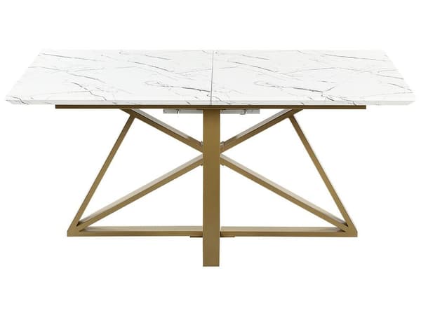 Utdragbart matbord MAXIMUS Vit marmor 160/200 cm 90 cm Lumarko!