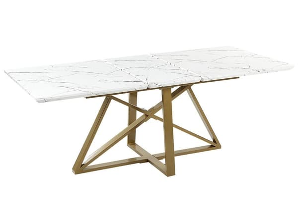 Utdragbart matbord MAXIMUS Vit marmor 160/200 cm 90 cm Lumarko!
