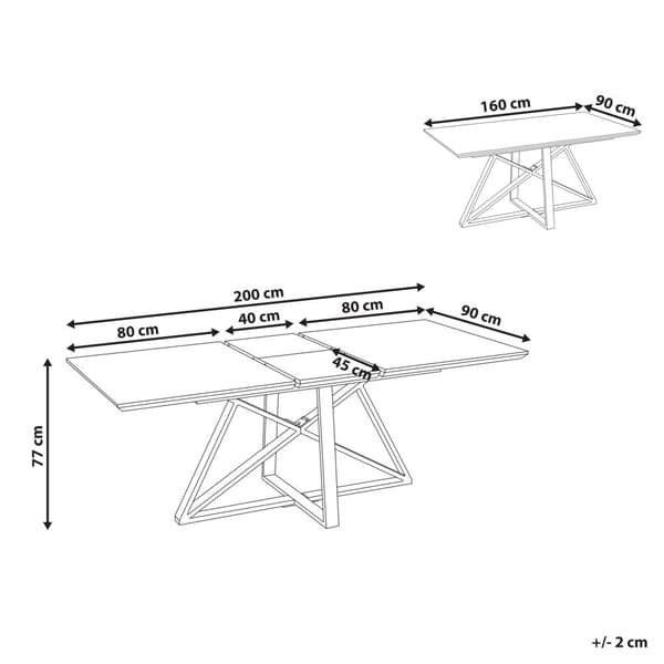 Utdragbart matbord MAXIMUS Vit marmor 160/200 cm 90 cm Lumarko!