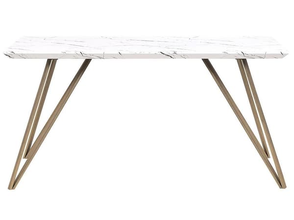 MOLDEN Matbord Vitt/guld 150 cm 80 cm Lumarko!