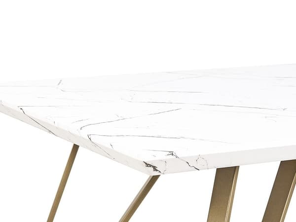 MOLDEN Matbord Vitt/guld 150 cm 80 cm Lumarko!
