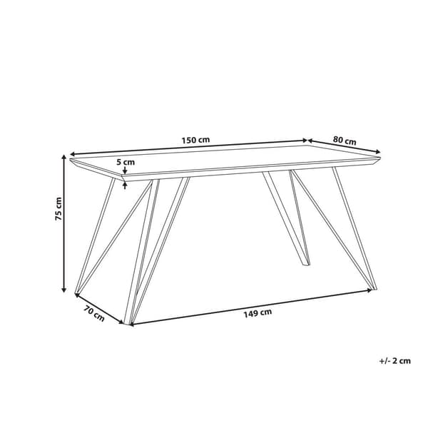 MOLDEN Matbord Vitt/guld 150 cm 80 cm Lumarko!