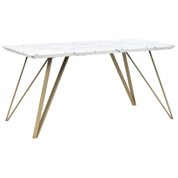 MOLDEN Matbord Vitt/guld 150 cm 80 cm Lumarko!