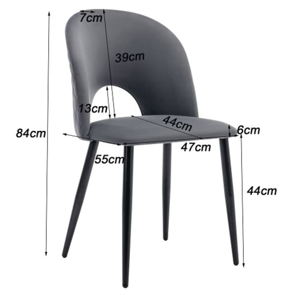 Matsalsset med bord (140 x 80 cm med 4 stolar) justerbara ben, grå sammet, vit MDF-skiva, gyllene ben