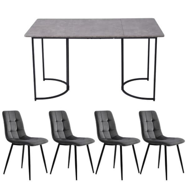 Matgrupp (5 delar) med 4 stolar, köksbord, 140 x 80 cm