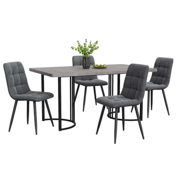 Matgrupp (5 delar) med 4 stolar, köksbord, 140 x 80 cm