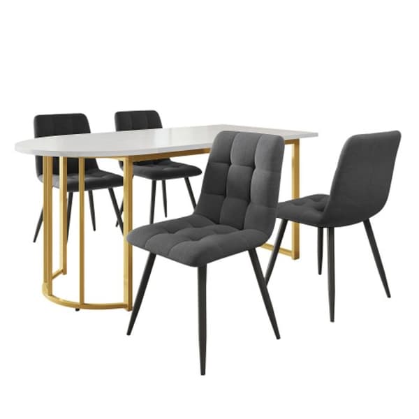 Matsalsset (5 delar), matbord 139x80cm och set med 4 stolar